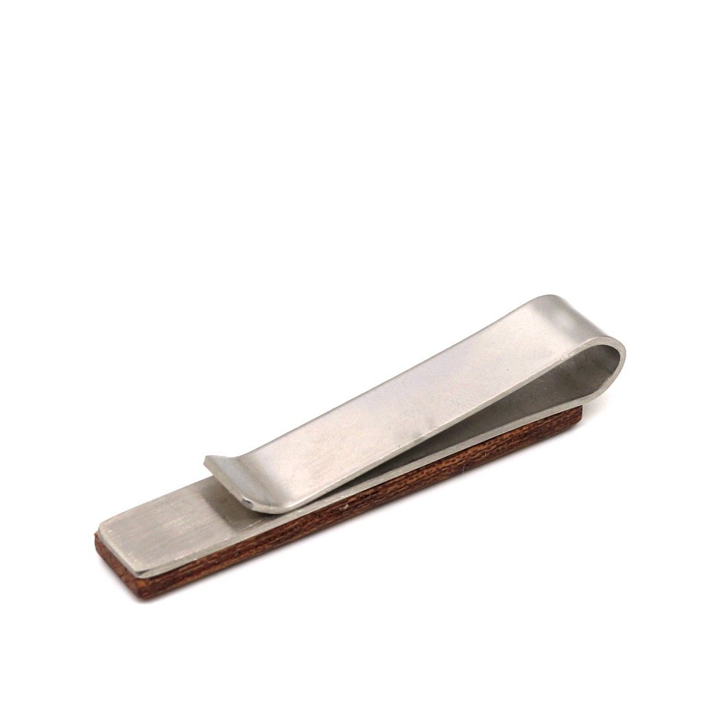 Men’s tie clip set for regular skinny ties-burlywood - Image 2