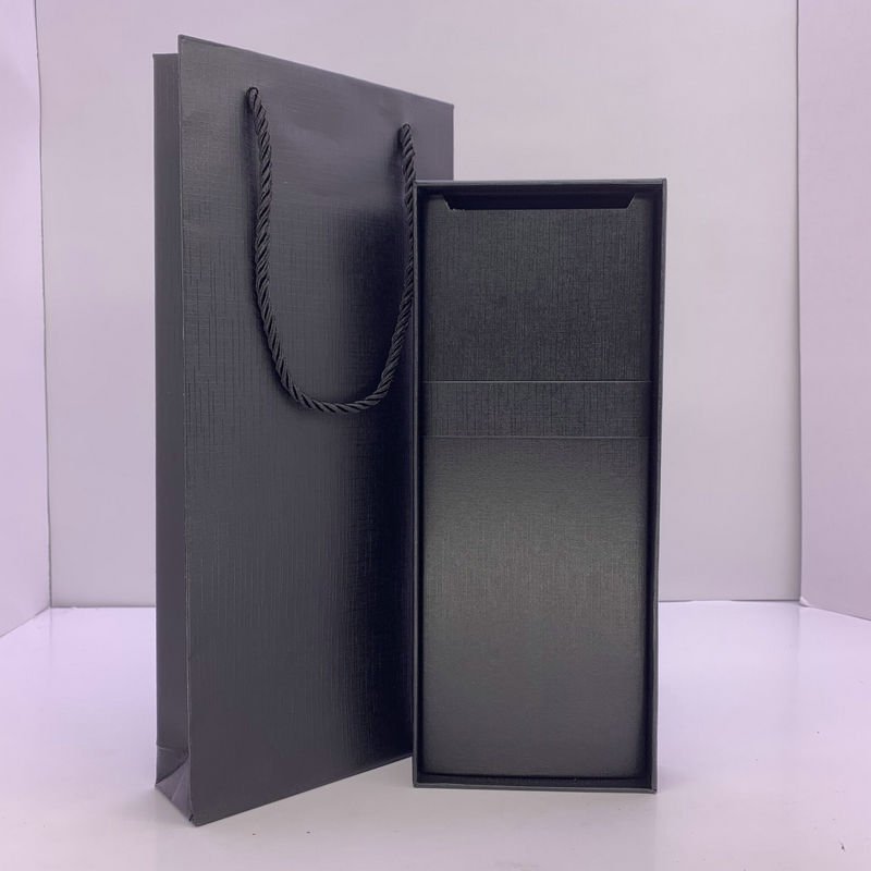 Leather Cufflink Tie Clip Box -Black - Image 2