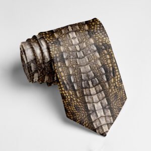 Polyester narrow body animal tie - crocodile