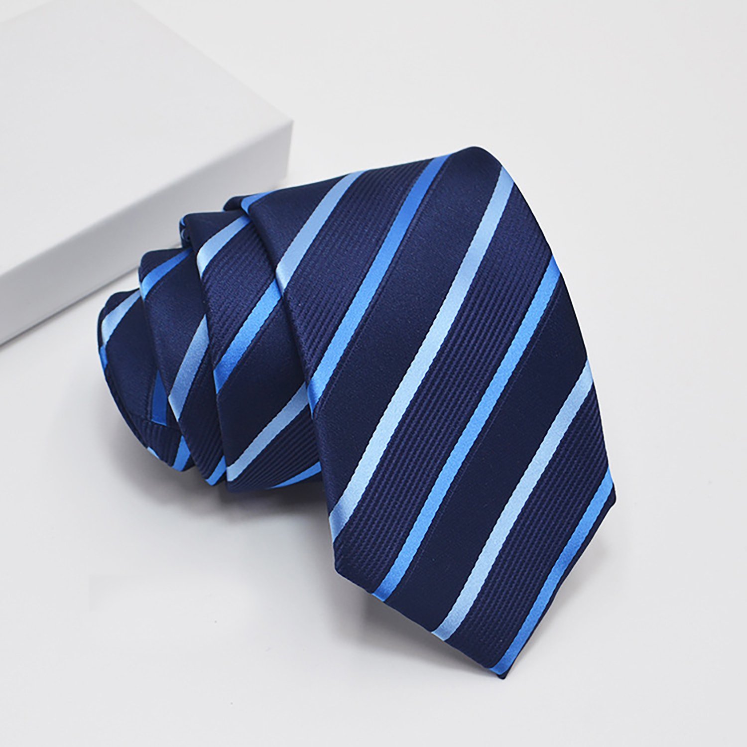 Mens Striped Tie  Woven Necktie Set Wedding Business Formal Gift Tie for Men - Image 8