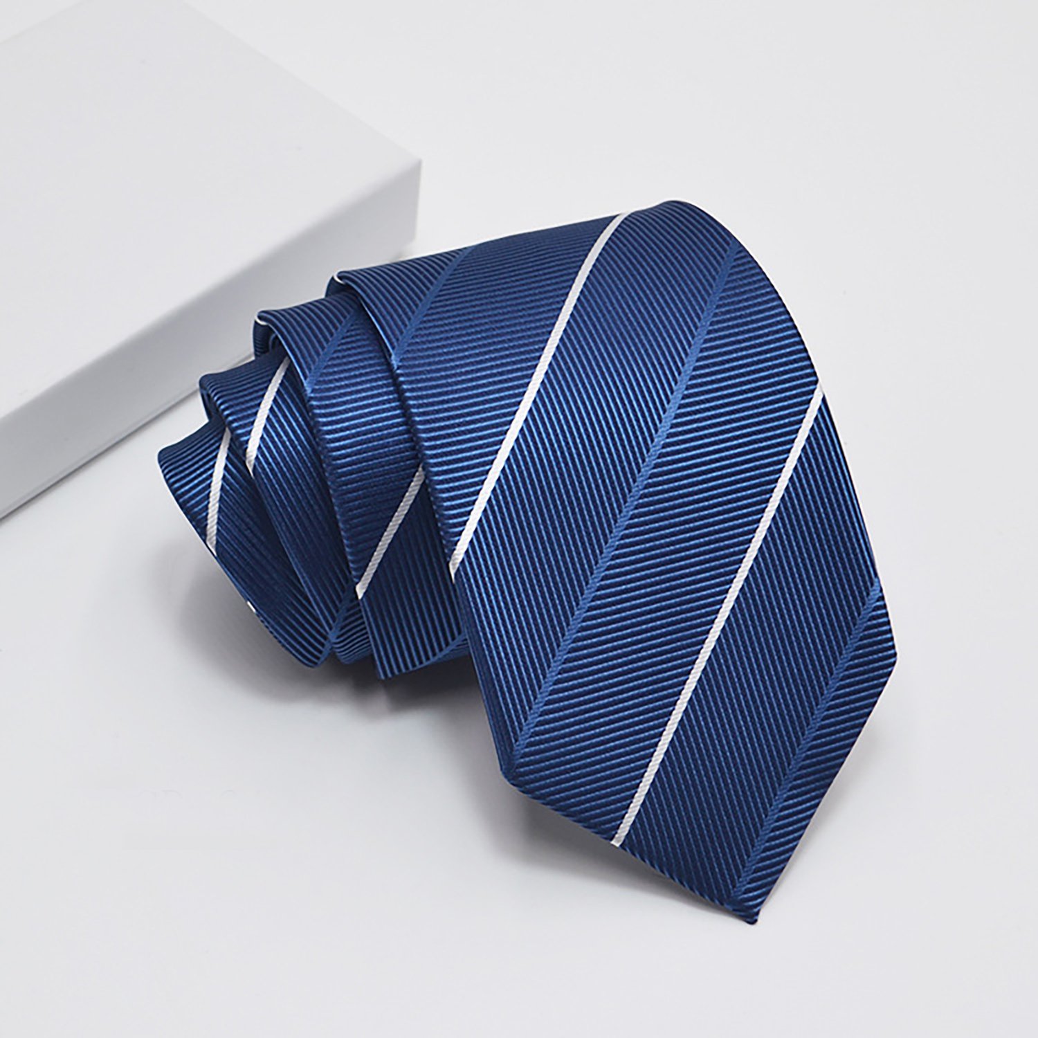 Mens Striped Tie  Woven Necktie Set Wedding Business Formal Gift Tie for Men - Image 7
