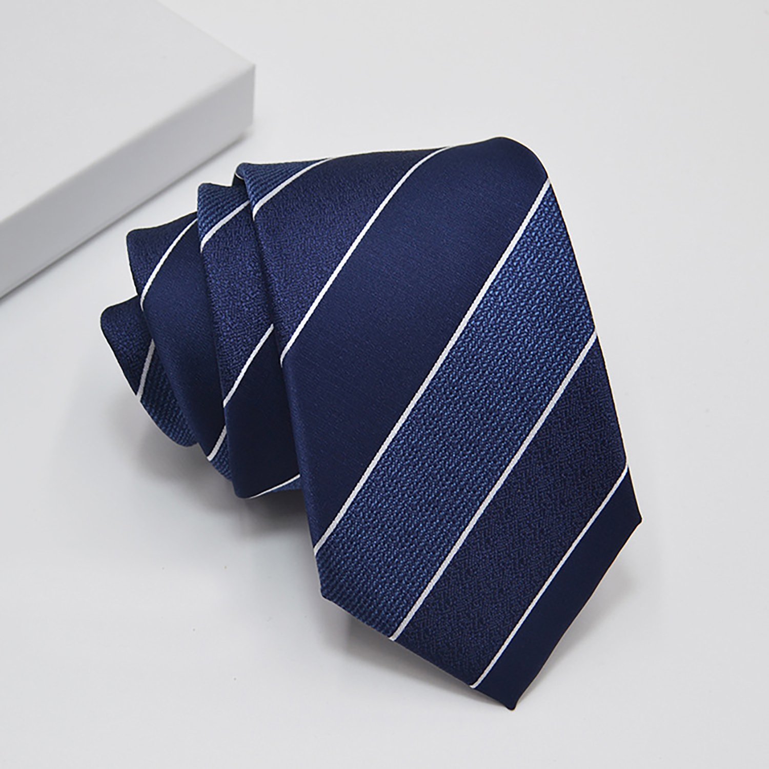 Mens Striped Tie  Woven Necktie Set Wedding Business Formal Gift Tie for Men - Image 6