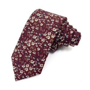 Men Floral Ties Woven Classic 3.4" Necktie Set Formal tie Pocket Square for Wedding with Handkerchief Gift Box - cotton tie - Image 10