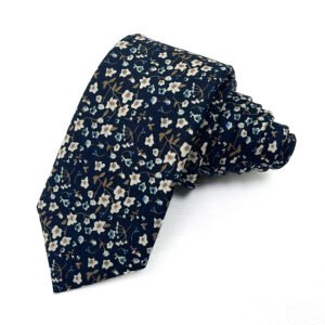 Men Floral Ties Woven Classic 3.4" Necktie Set Formal tie Pocket Square for Wedding with Handkerchief Gift Box - cotton tie - Image 11