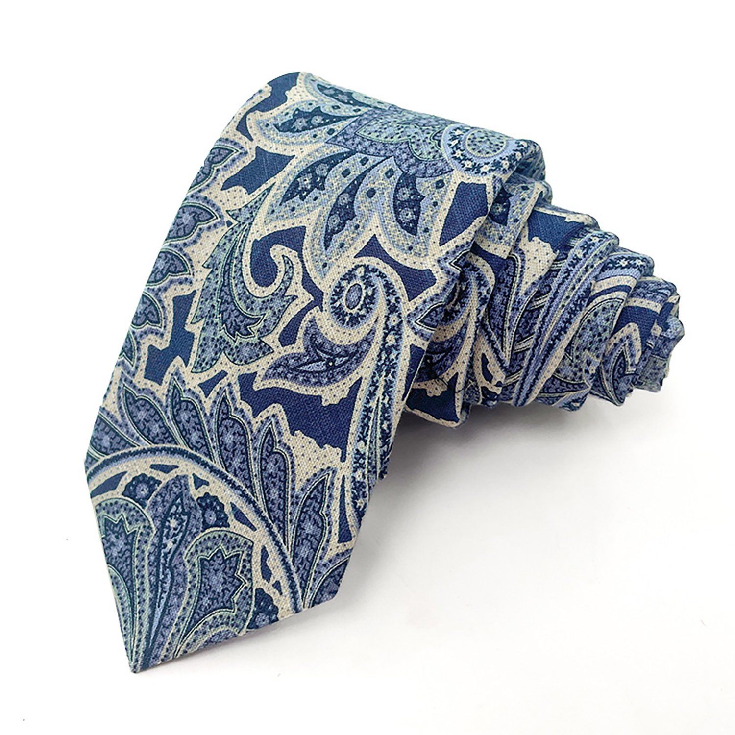 Men Floral Ties Woven Classic 3.4" Necktie Set Formal tie Pocket Square for Wedding with Handkerchief Gift Box - cotton tie - Image 12