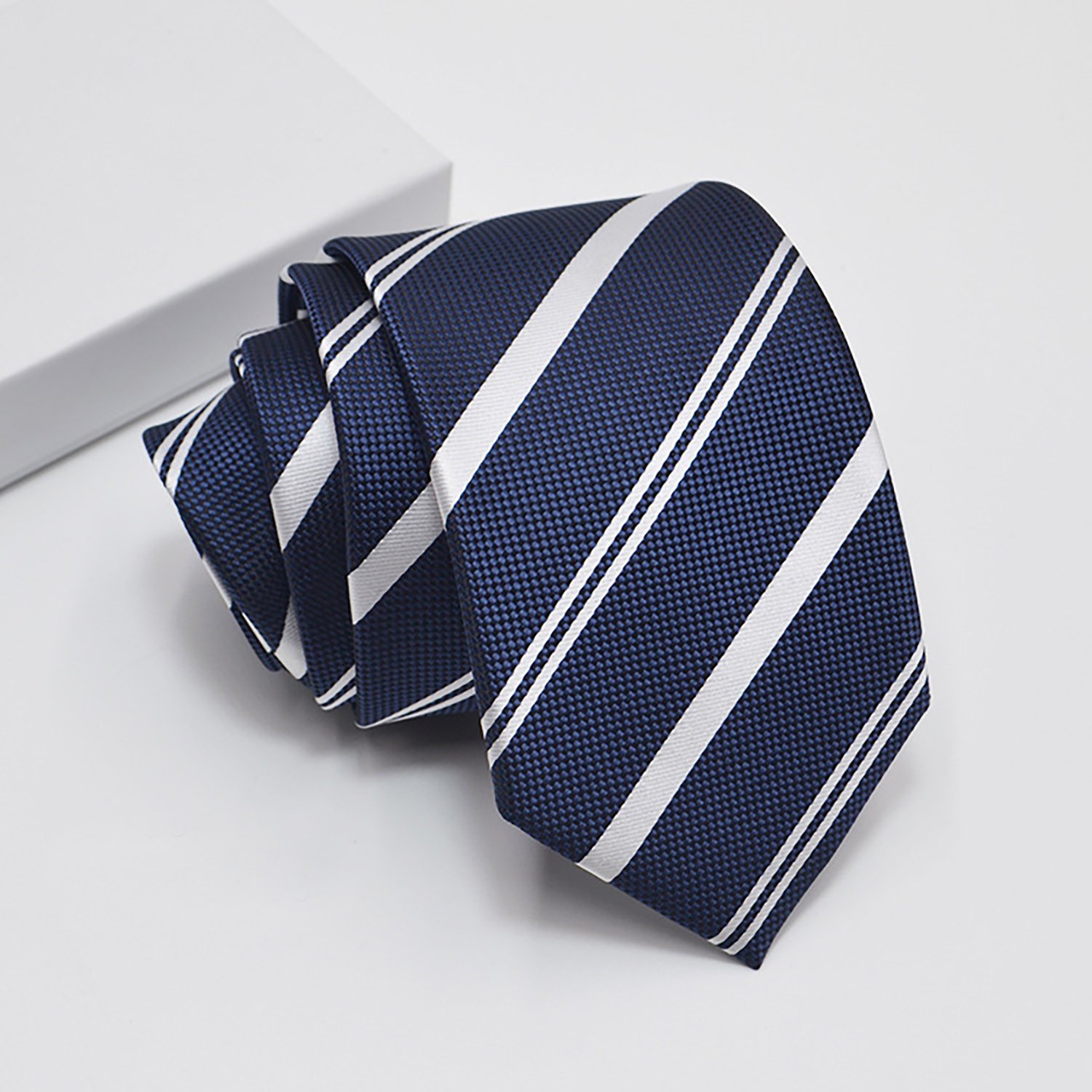 Mens Striped Tie  Woven Necktie Set Wedding Business Formal Gift Tie for Men - Image 5