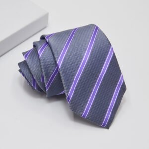 Mens Striped Tie  Woven Necktie Set Wedding Business Formal Gift Tie for Men - Image 3