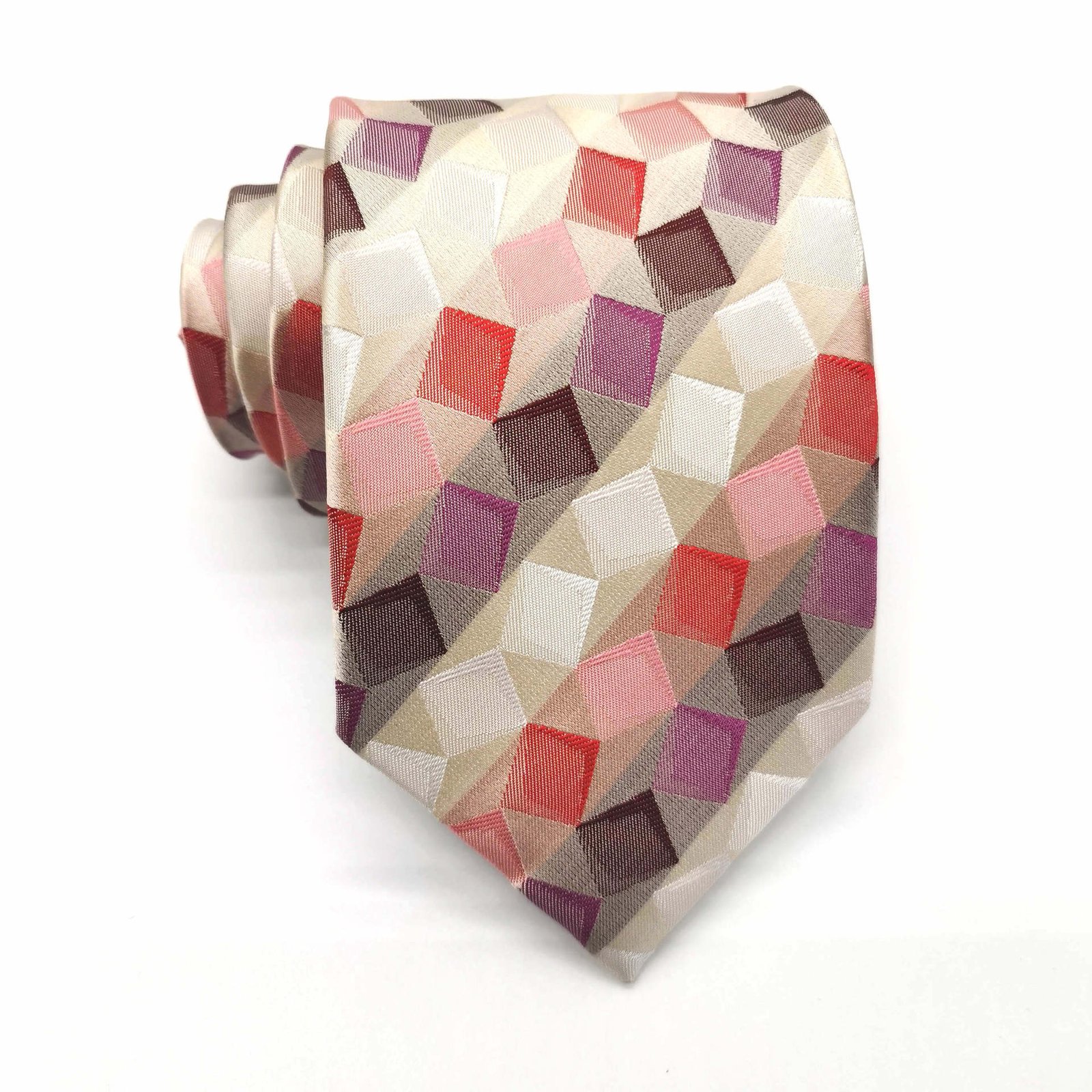 Men Floral Ties Woven Classic 3.4" Necktie Set Formal tie Pocket Square for Wedding with Handkerchief Gift Box - Silk tie - Image 5